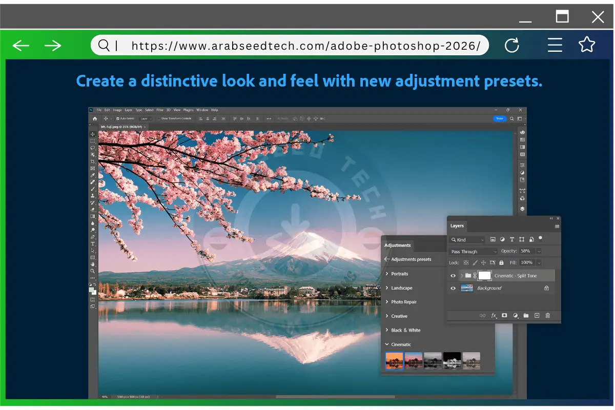 تحميل برنامج أدوبي فوتوشوب Adobe Photoshop للكمبيوتر مفعل كامل مجاناً 2026
